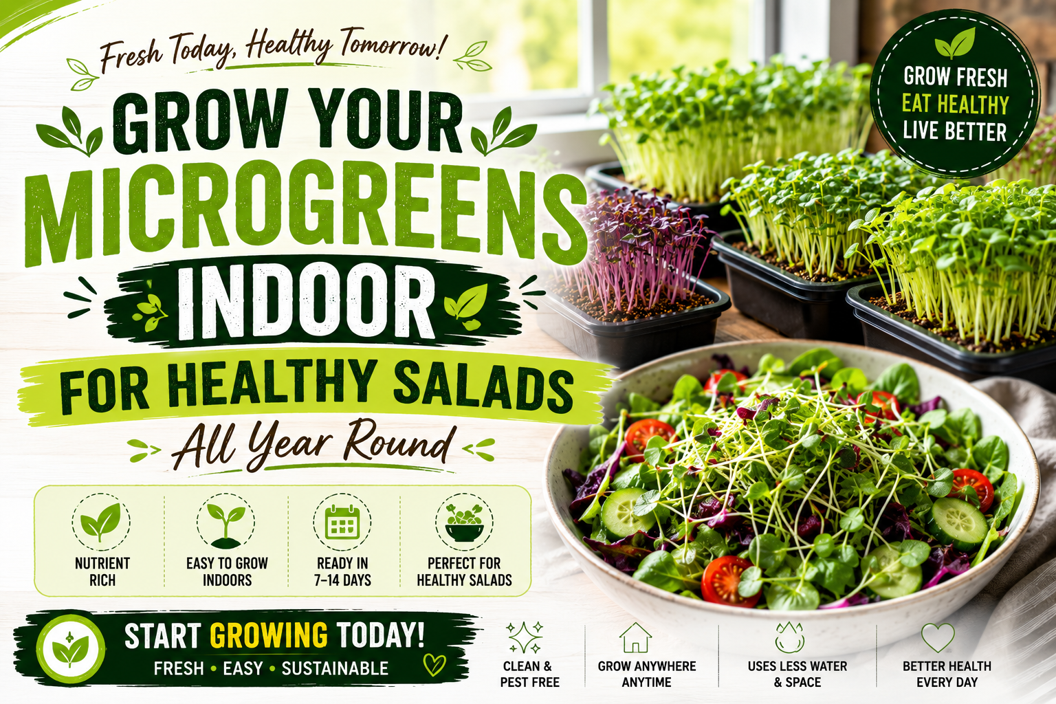 Grow Your Microgreens Indoor For Healthy Salads All Year Round
